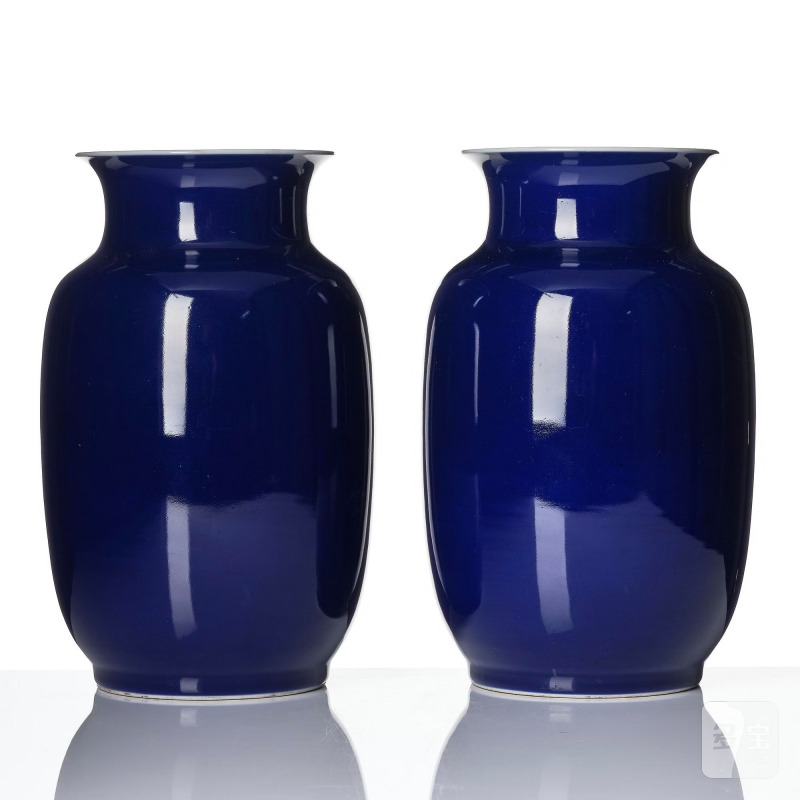 A pair of sacrificial blue 'lantern-shaped' vases, - 图3